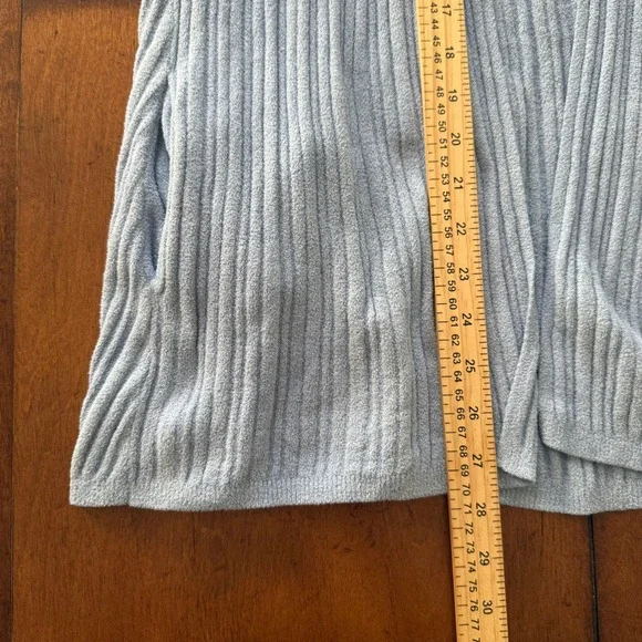 Barefoot Dreams CozyChic Ultra Lite Ribbed Hooded Cardigan Blue Large - Picture 7 of 7
